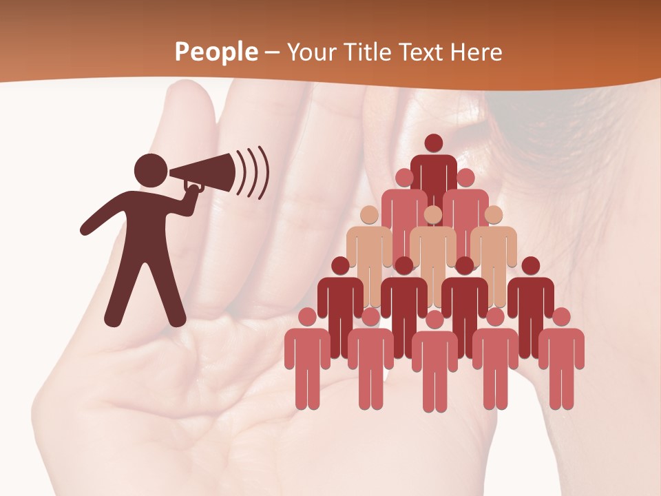 A Woman Holding Her Ear Up To Her Ear PowerPoint Template