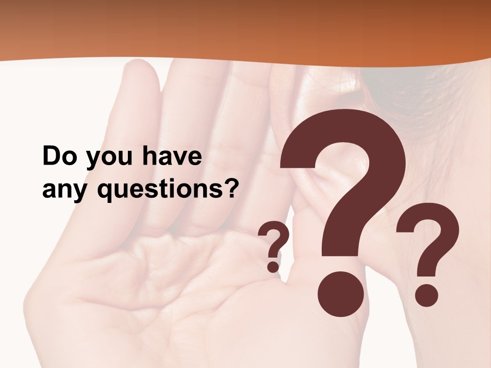 A Woman Holding Her Ear Up To Her Ear PowerPoint Template