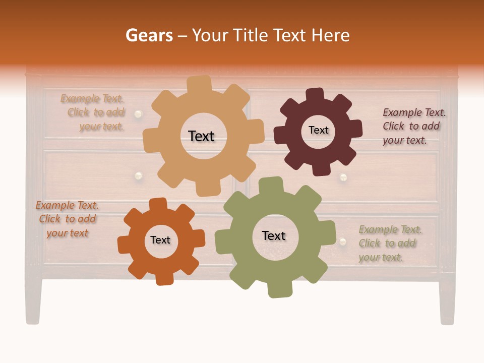 A Wooden Dresser With Many Drawers And Knobs PowerPoint Template
