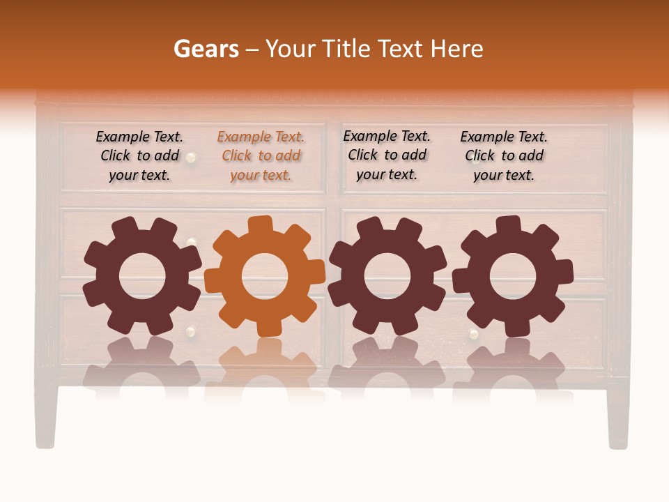 A Wooden Dresser With Many Drawers And Knobs PowerPoint Template