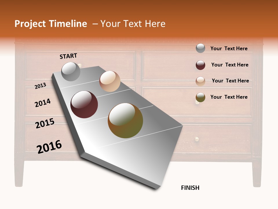 A Wooden Dresser With Many Drawers And Knobs PowerPoint Template