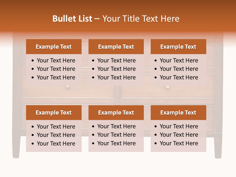A Wooden Dresser With Many Drawers And Knobs PowerPoint Template