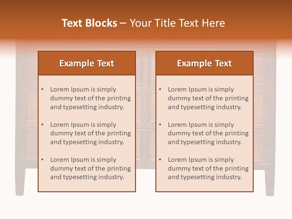 A Wooden Dresser With Many Drawers And Knobs PowerPoint Template