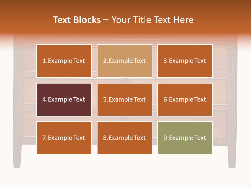 A Wooden Dresser With Many Drawers And Knobs PowerPoint Template