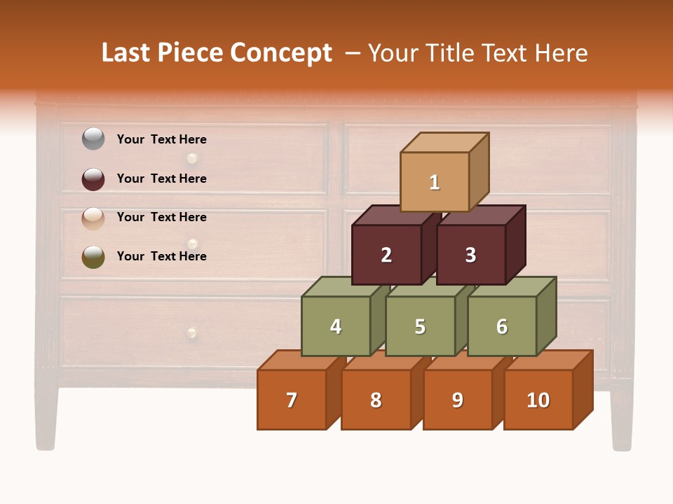 A Wooden Dresser With Many Drawers And Knobs PowerPoint Template