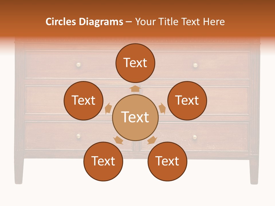 A Wooden Dresser With Many Drawers And Knobs PowerPoint Template