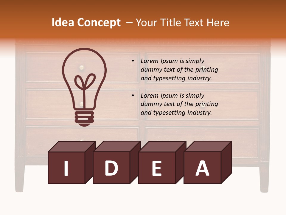 A Wooden Dresser With Many Drawers And Knobs PowerPoint Template