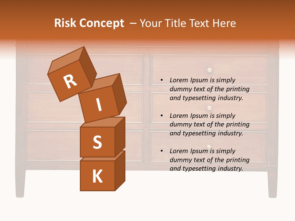 A Wooden Dresser With Many Drawers And Knobs PowerPoint Template