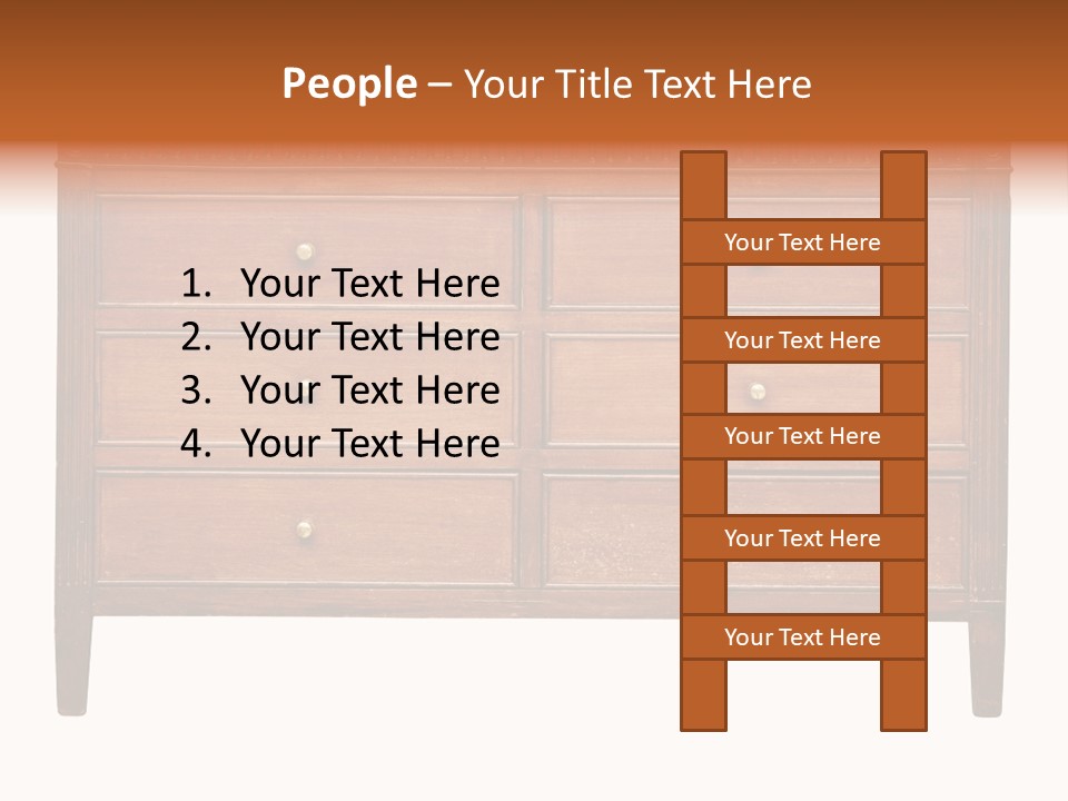 A Wooden Dresser With Many Drawers And Knobs PowerPoint Template