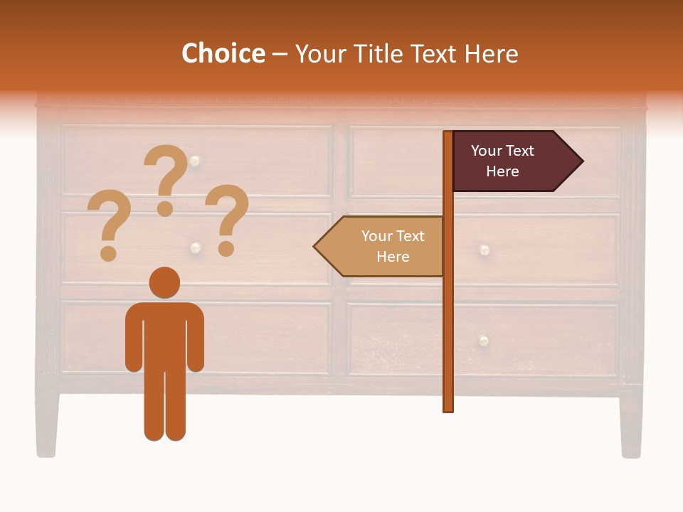 A Wooden Dresser With Many Drawers And Knobs PowerPoint Template