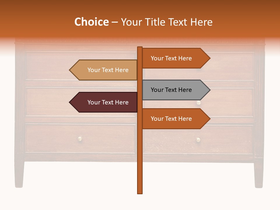 A Wooden Dresser With Many Drawers And Knobs PowerPoint Template