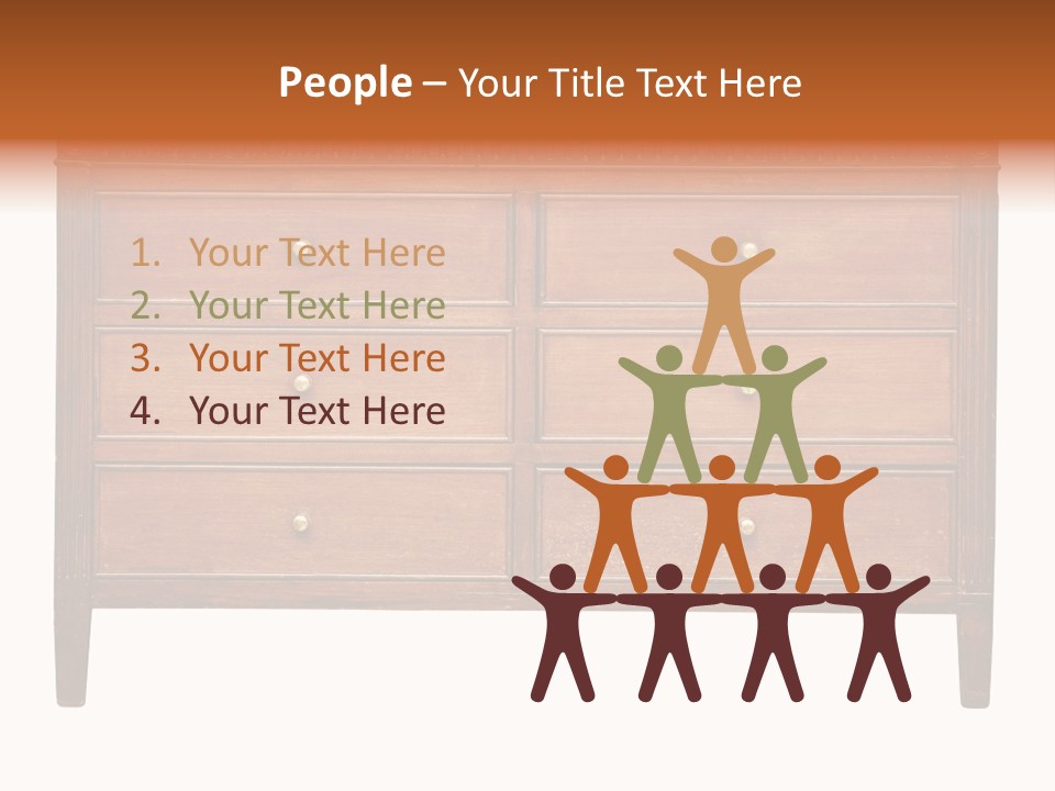 A Wooden Dresser With Many Drawers And Knobs PowerPoint Template