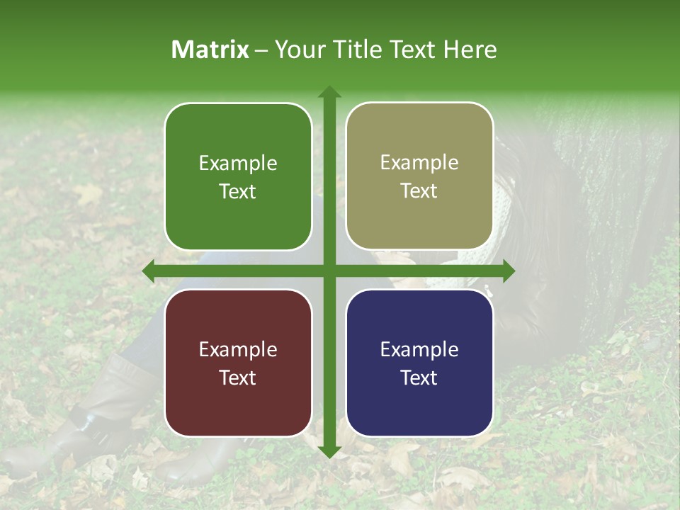 A Woman Sitting Under A Tree Holding A Leaf PowerPoint Template
