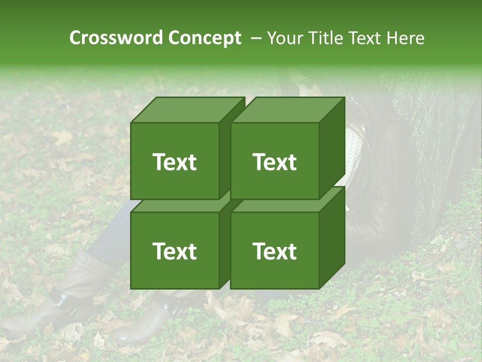 A Woman Sitting Under A Tree Holding A Leaf PowerPoint Template