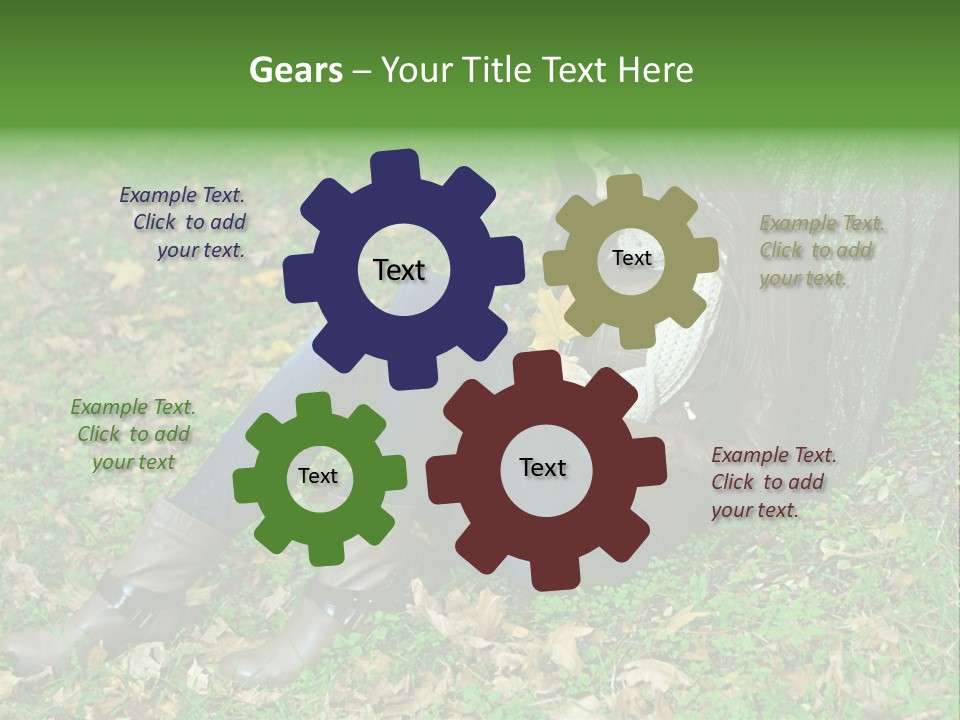 A Woman Sitting Under A Tree Holding A Leaf PowerPoint Template