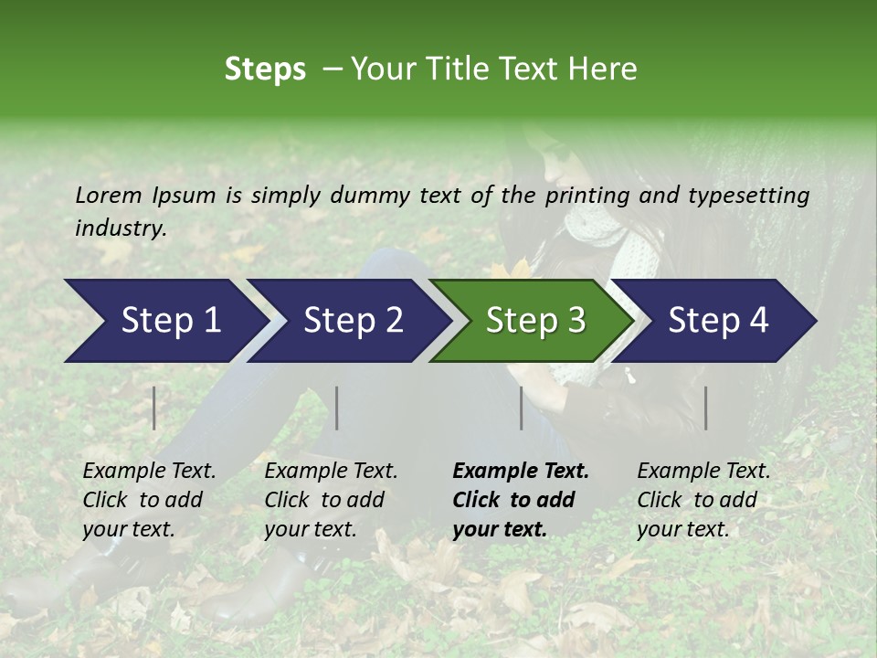 A Woman Sitting Under A Tree Holding A Leaf PowerPoint Template