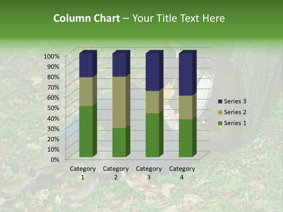 A Woman Sitting Under A Tree Holding A Leaf PowerPoint Template