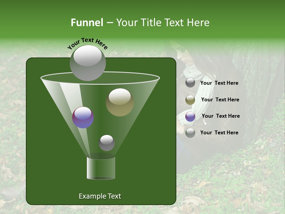A Woman Sitting Under A Tree Holding A Leaf PowerPoint Template