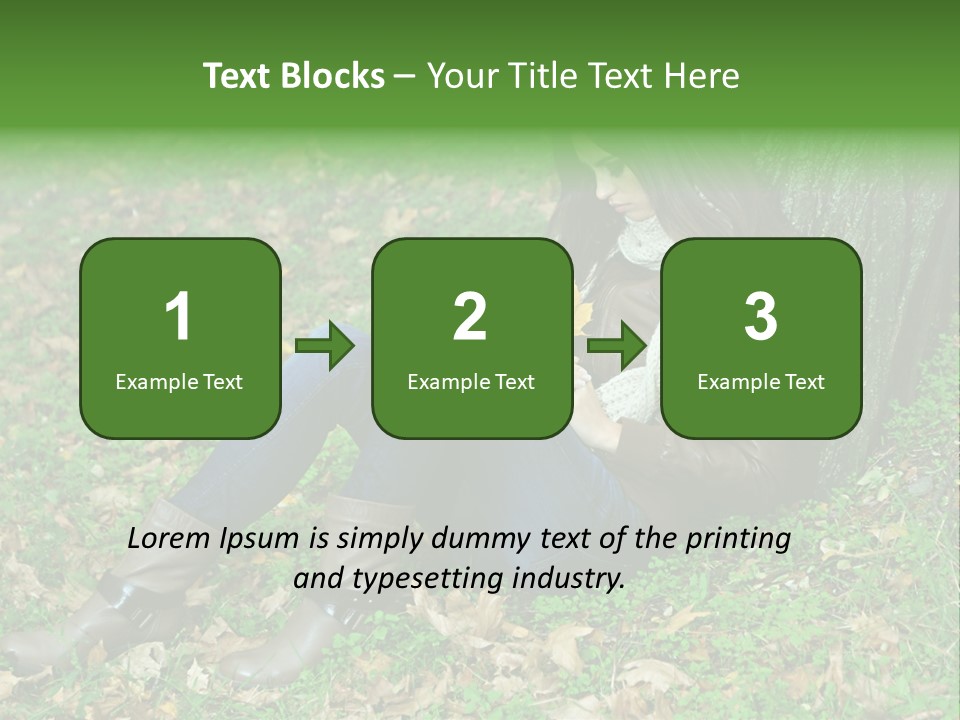 A Woman Sitting Under A Tree Holding A Leaf PowerPoint Template