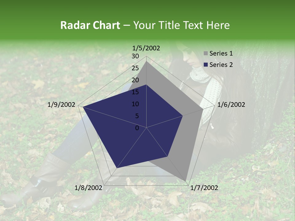 A Woman Sitting Under A Tree Holding A Leaf PowerPoint Template