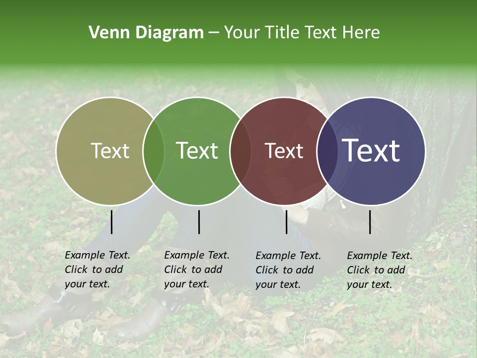 A Woman Sitting Under A Tree Holding A Leaf PowerPoint Template