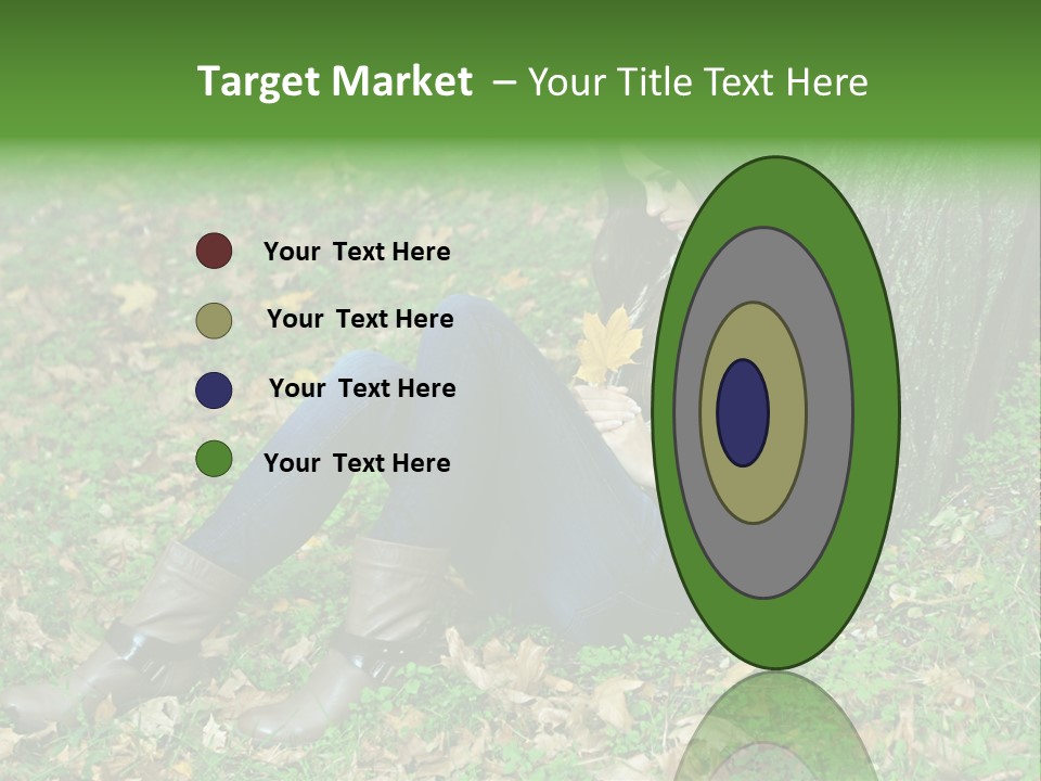 A Woman Sitting Under A Tree Holding A Leaf PowerPoint Template