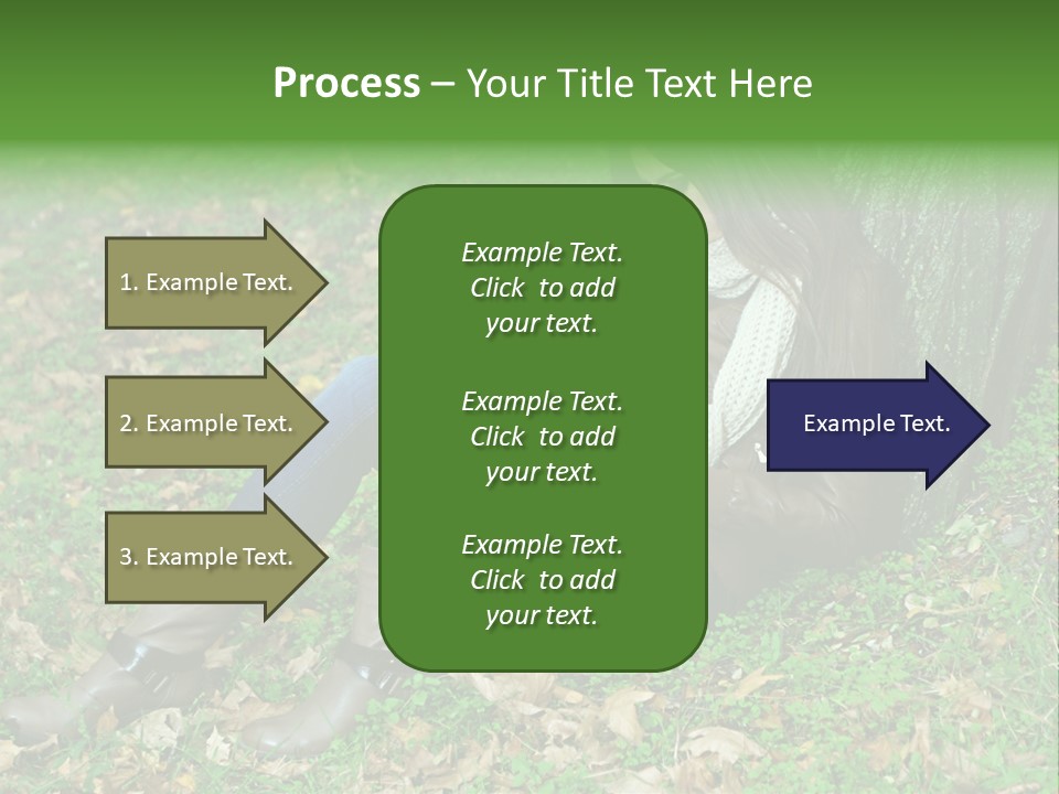 A Woman Sitting Under A Tree Holding A Leaf PowerPoint Template