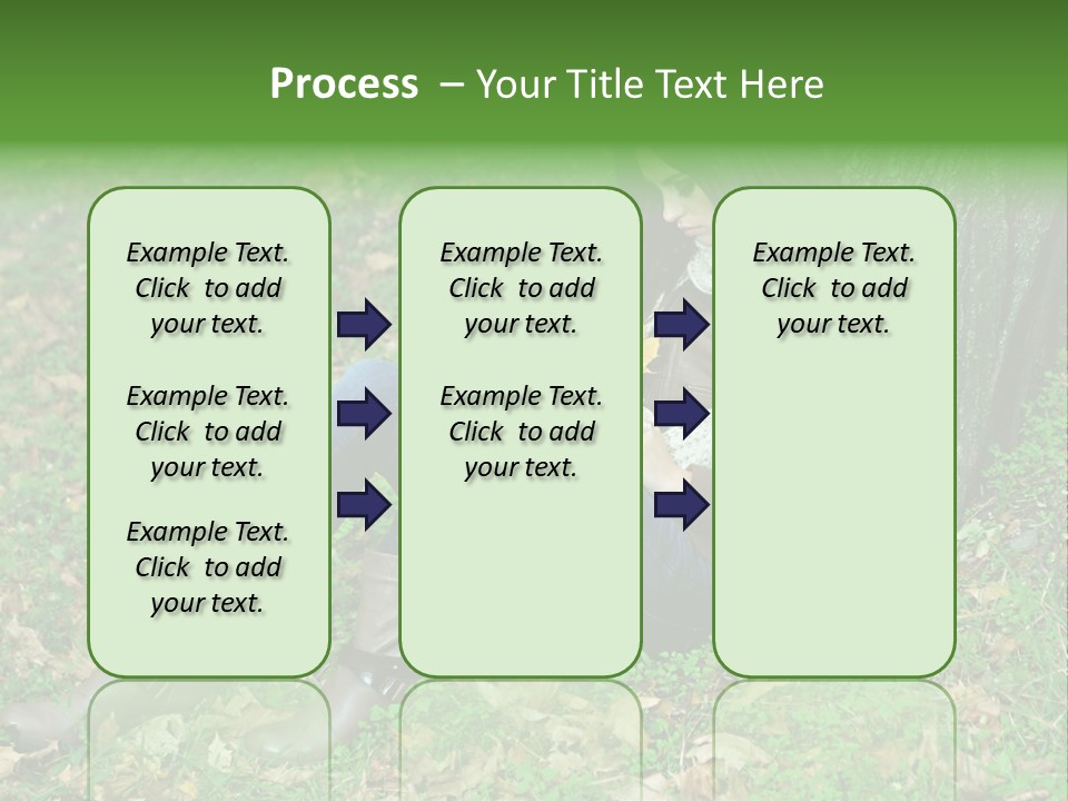 A Woman Sitting Under A Tree Holding A Leaf PowerPoint Template