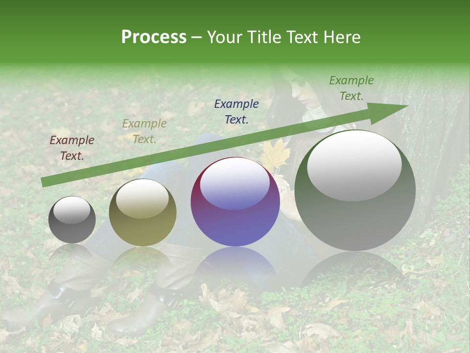 A Woman Sitting Under A Tree Holding A Leaf PowerPoint Template