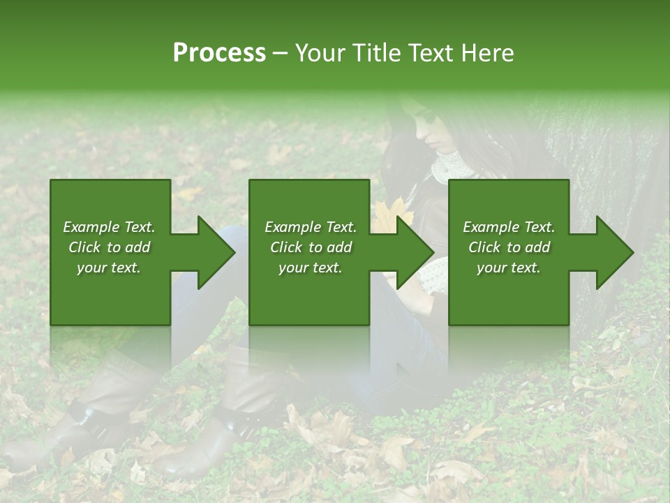 A Woman Sitting Under A Tree Holding A Leaf PowerPoint Template