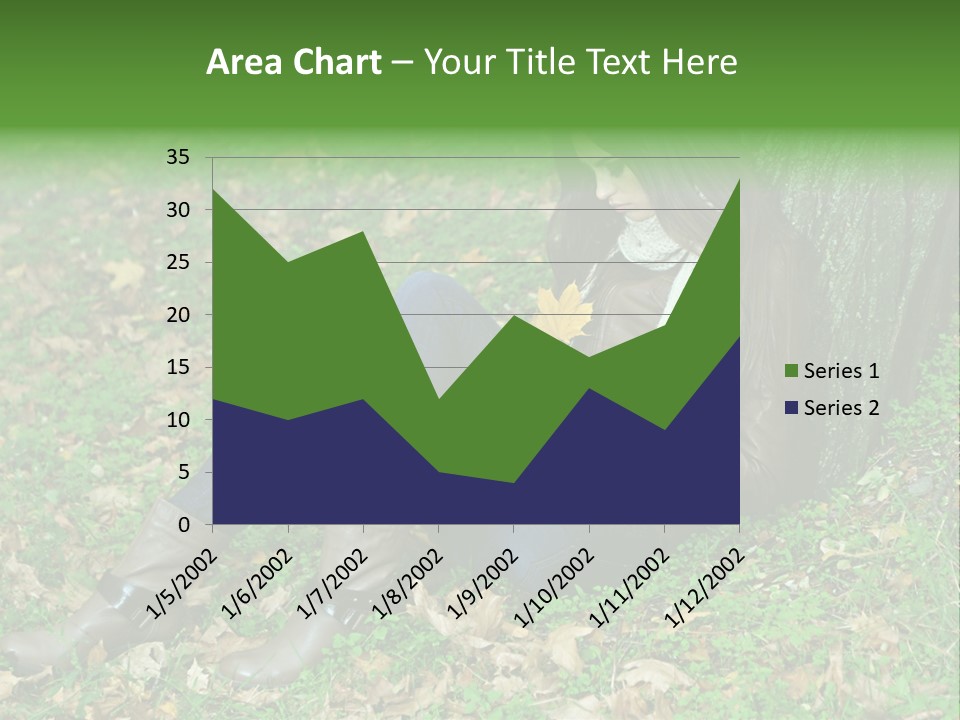 A Woman Sitting Under A Tree Holding A Leaf PowerPoint Template
