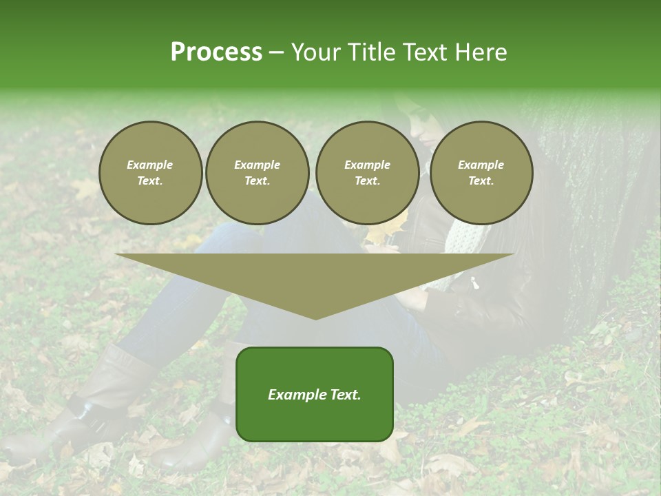 A Woman Sitting Under A Tree Holding A Leaf PowerPoint Template