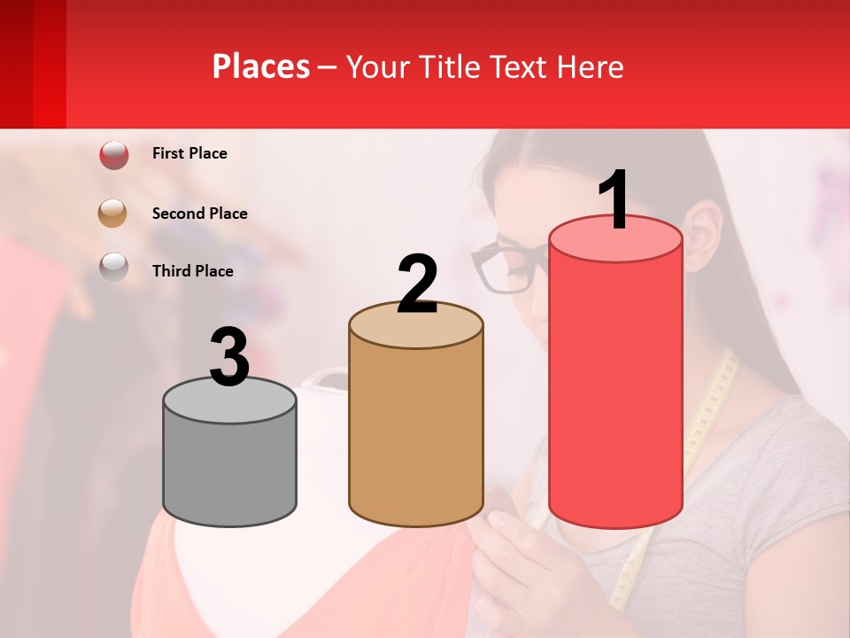 A Woman Looking At A Dress On A Mannequin PowerPoint Template