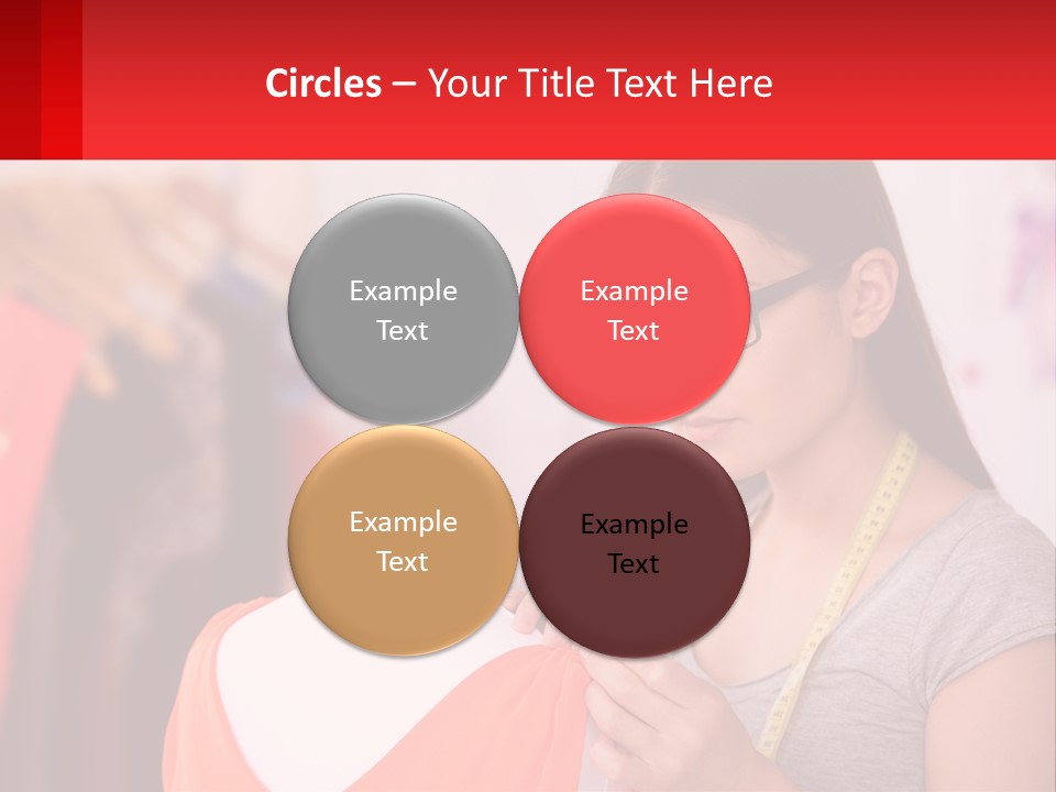 A Woman Looking At A Dress On A Mannequin PowerPoint Template