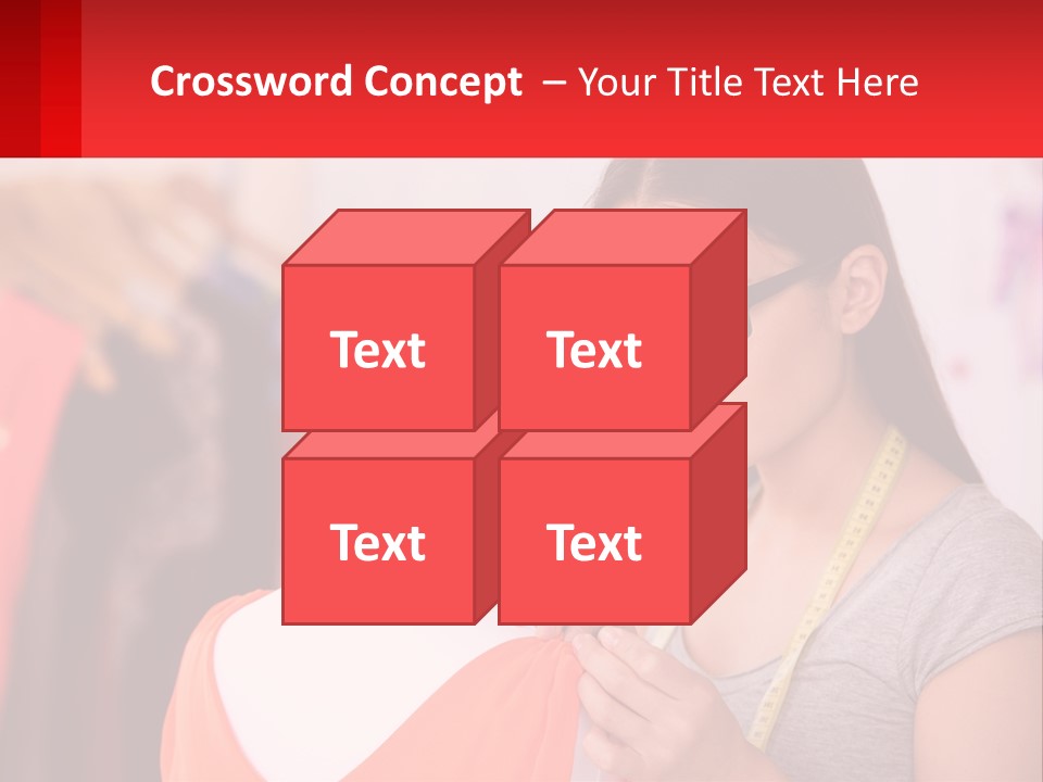 A Woman Looking At A Dress On A Mannequin PowerPoint Template