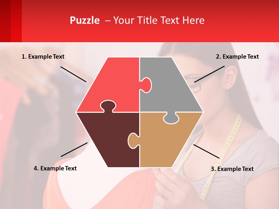 A Woman Looking At A Dress On A Mannequin PowerPoint Template