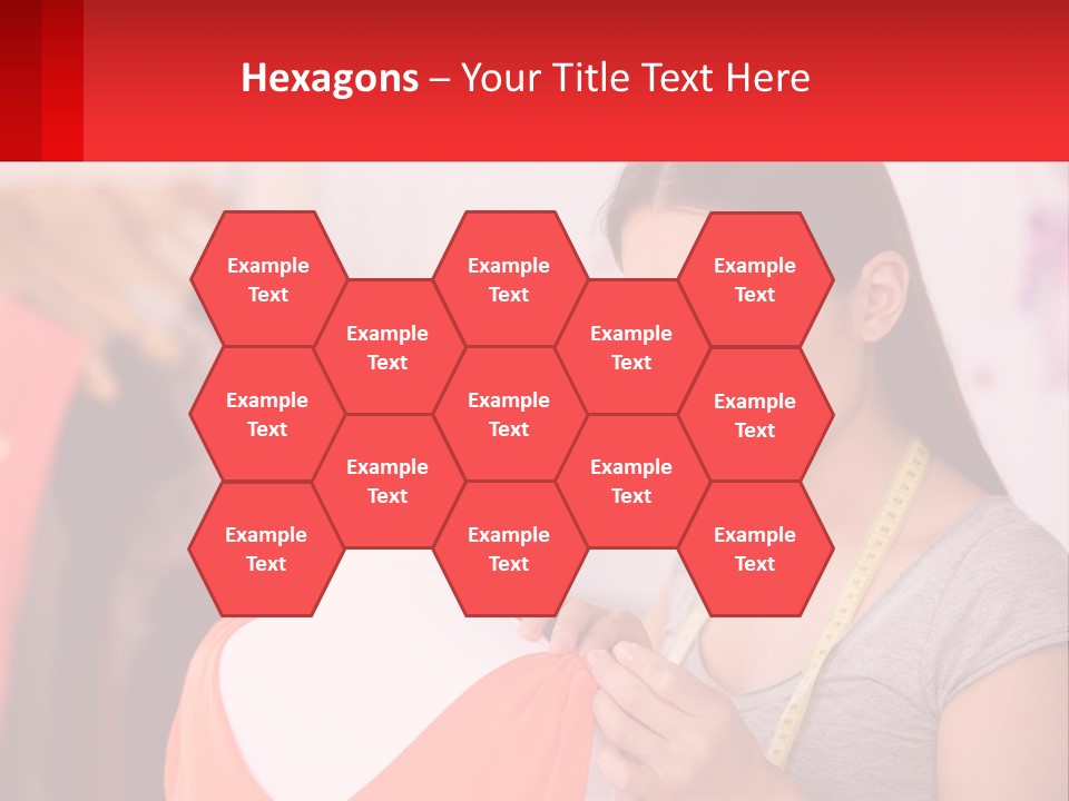 A Woman Looking At A Dress On A Mannequin PowerPoint Template