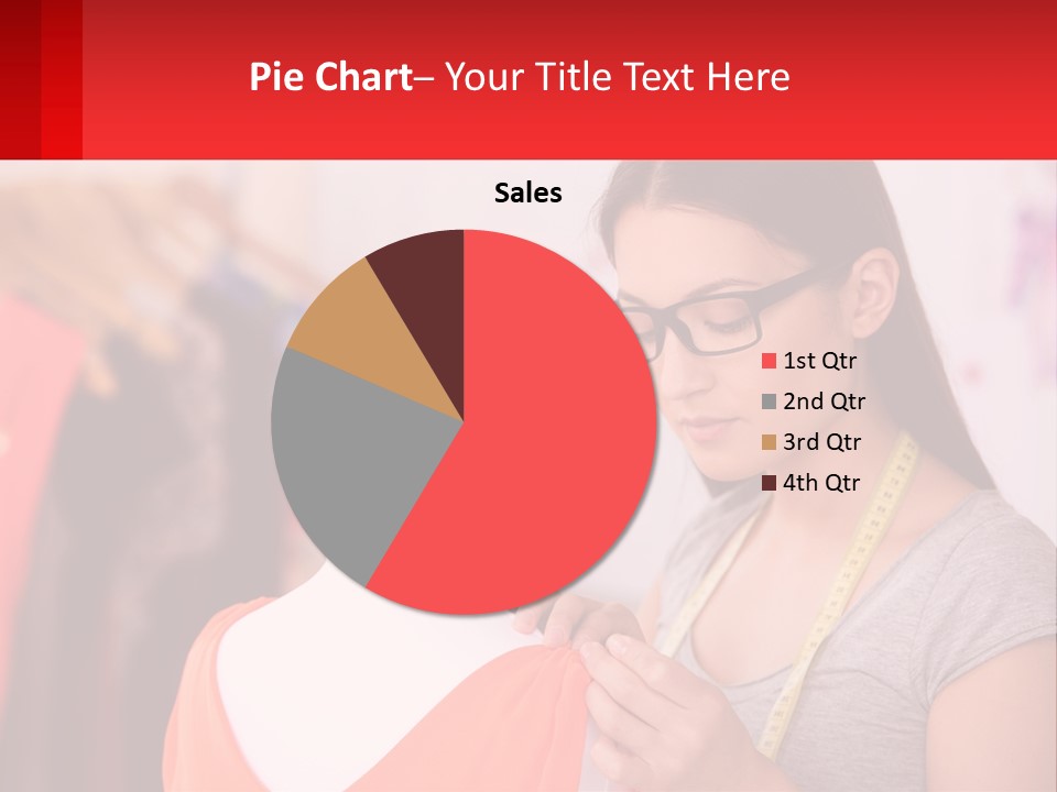 A Woman Looking At A Dress On A Mannequin PowerPoint Template