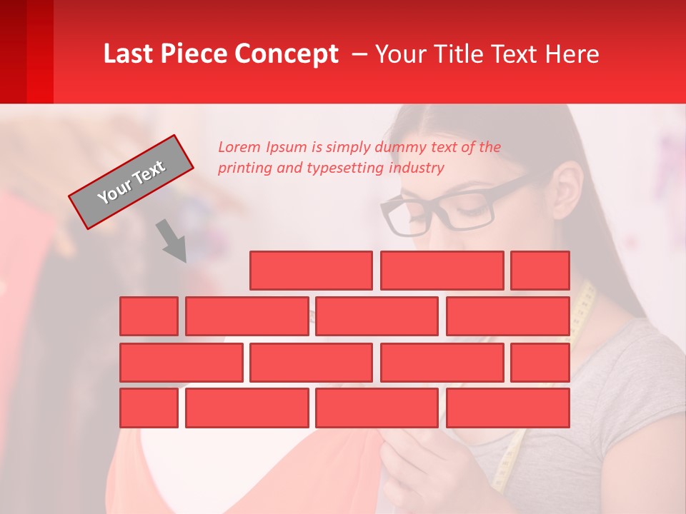 A Woman Looking At A Dress On A Mannequin PowerPoint Template