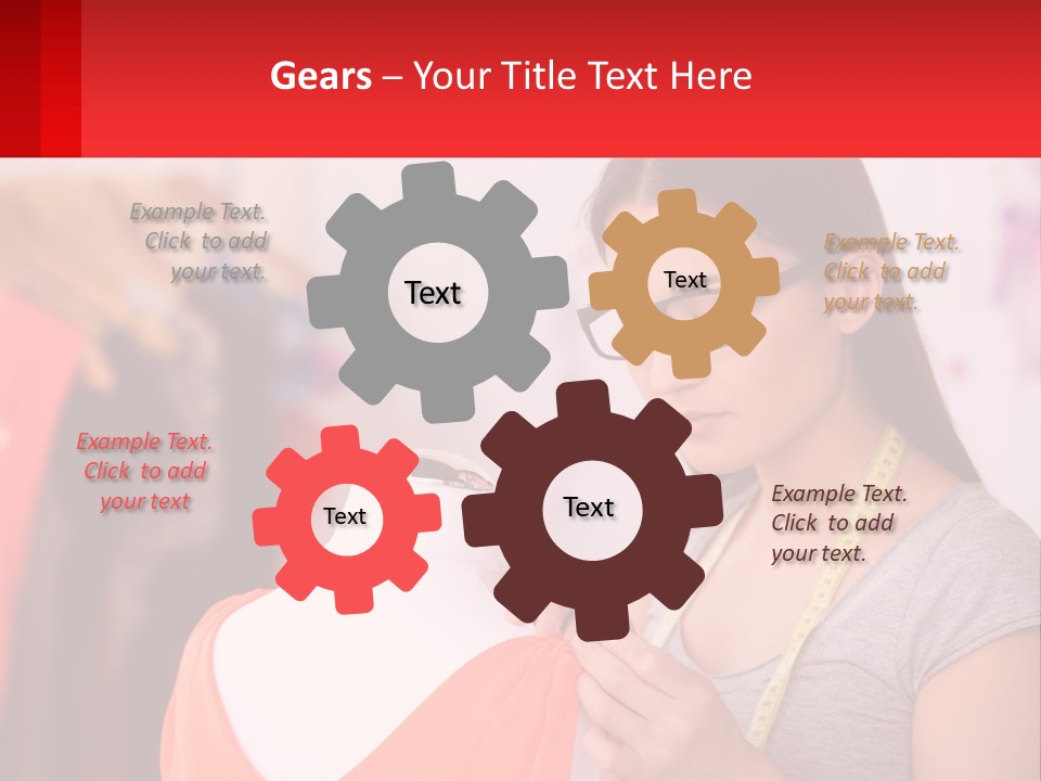 A Woman Looking At A Dress On A Mannequin PowerPoint Template