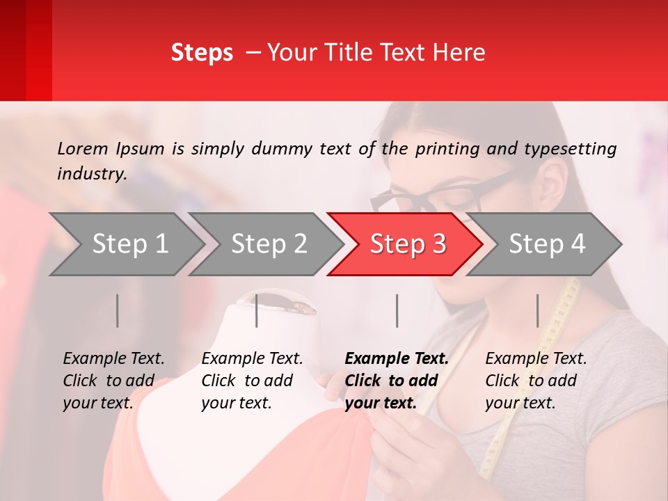 A Woman Looking At A Dress On A Mannequin PowerPoint Template