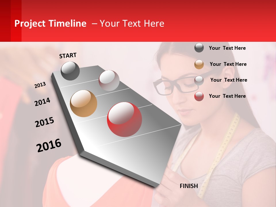 A Woman Looking At A Dress On A Mannequin PowerPoint Template