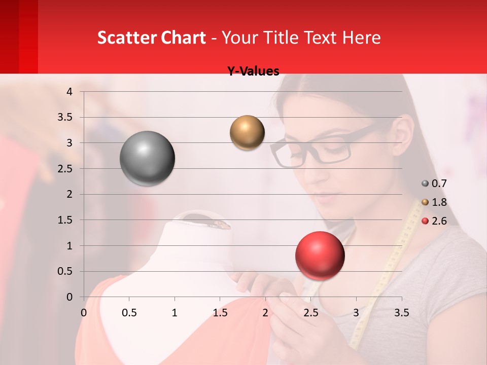A Woman Looking At A Dress On A Mannequin PowerPoint Template