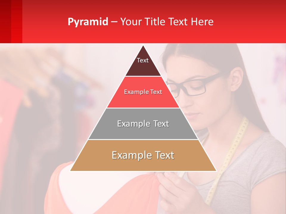 A Woman Looking At A Dress On A Mannequin PowerPoint Template