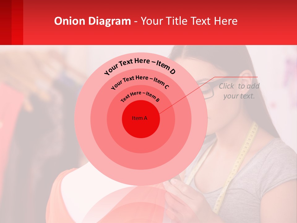 A Woman Looking At A Dress On A Mannequin PowerPoint Template