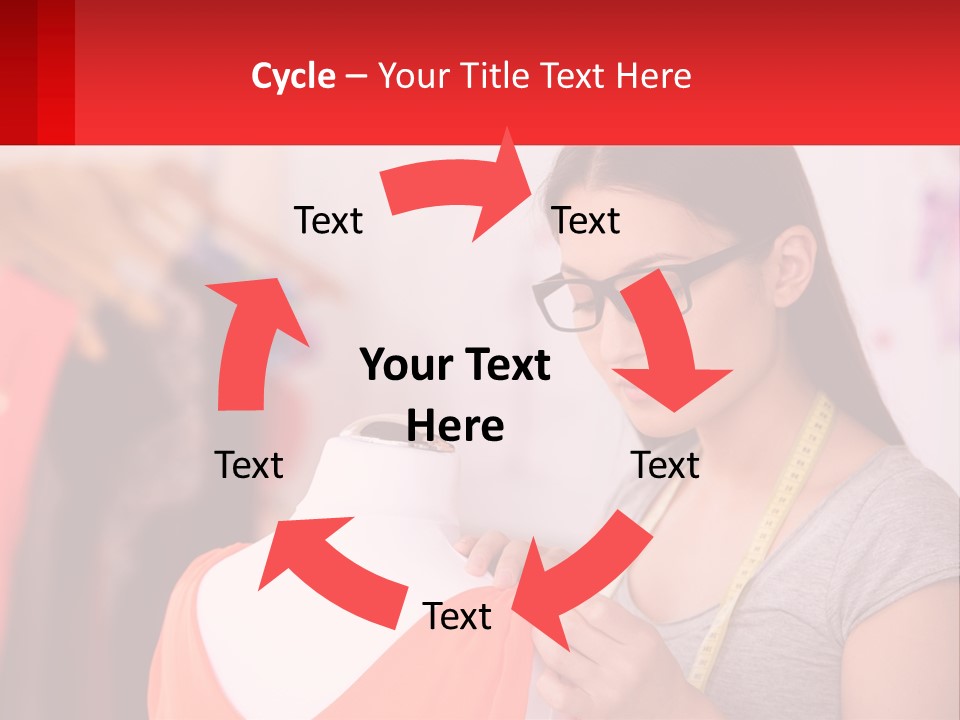 A Woman Looking At A Dress On A Mannequin PowerPoint Template