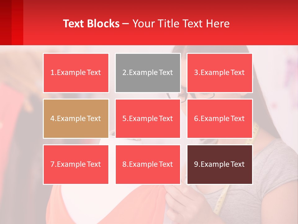 A Woman Looking At A Dress On A Mannequin PowerPoint Template