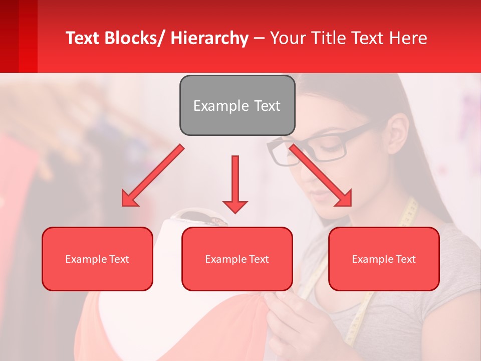A Woman Looking At A Dress On A Mannequin PowerPoint Template