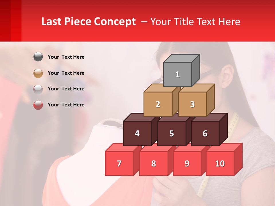 A Woman Looking At A Dress On A Mannequin PowerPoint Template