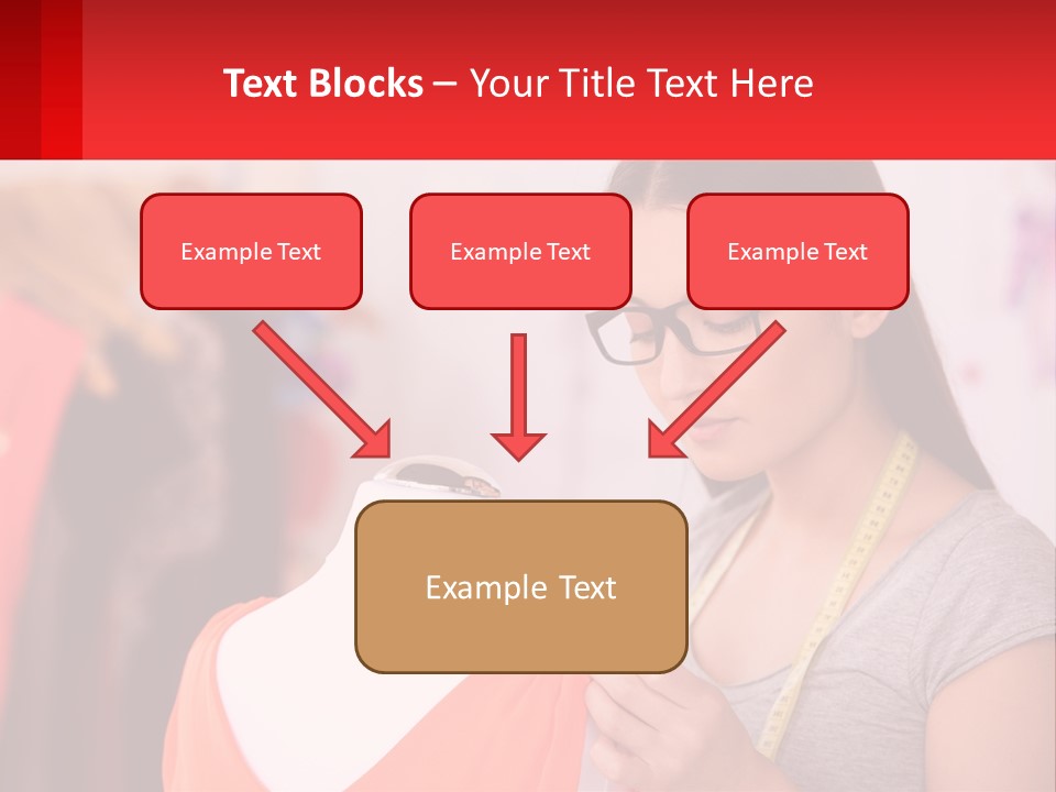 A Woman Looking At A Dress On A Mannequin PowerPoint Template
